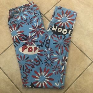 💥 Lularoe OS Leggings - Patriotic Fireworks USA